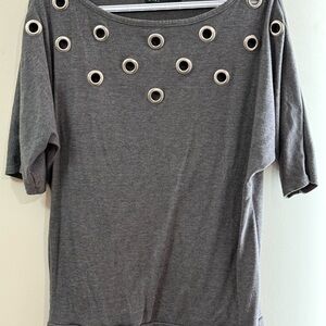 Simply Irresistible Gray Boxy 3/4 Sleeve Tee